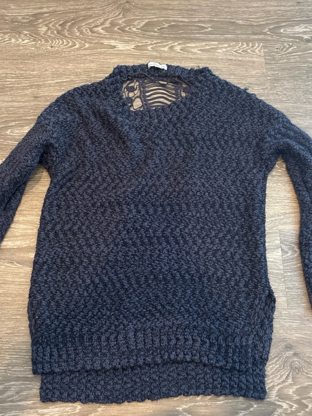 Dainty Hooligan Navy Textured Crewneck Sweater